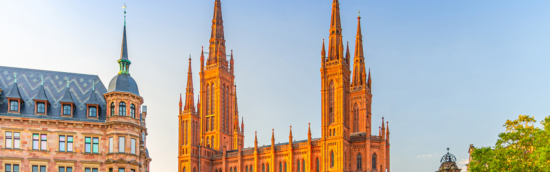 Blick auf die Marktkirche in Wiesbaden