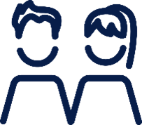 Grafik zeigt einen Mann und eine Frau 