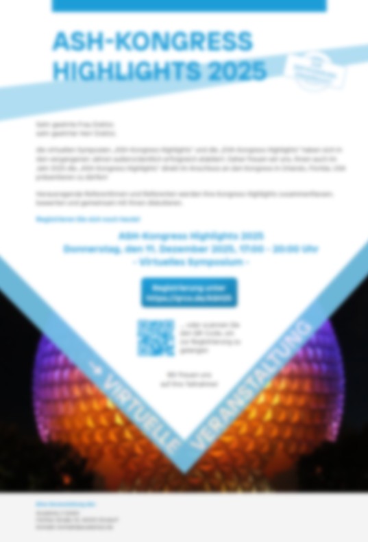 Blurred Image Newsletter ASH 2025