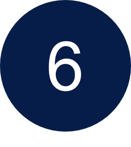 a blue circle with a number 6