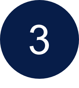 a blue circle with a number 3