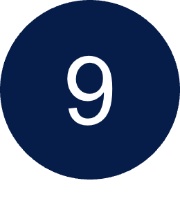 a blue circle with a number 9