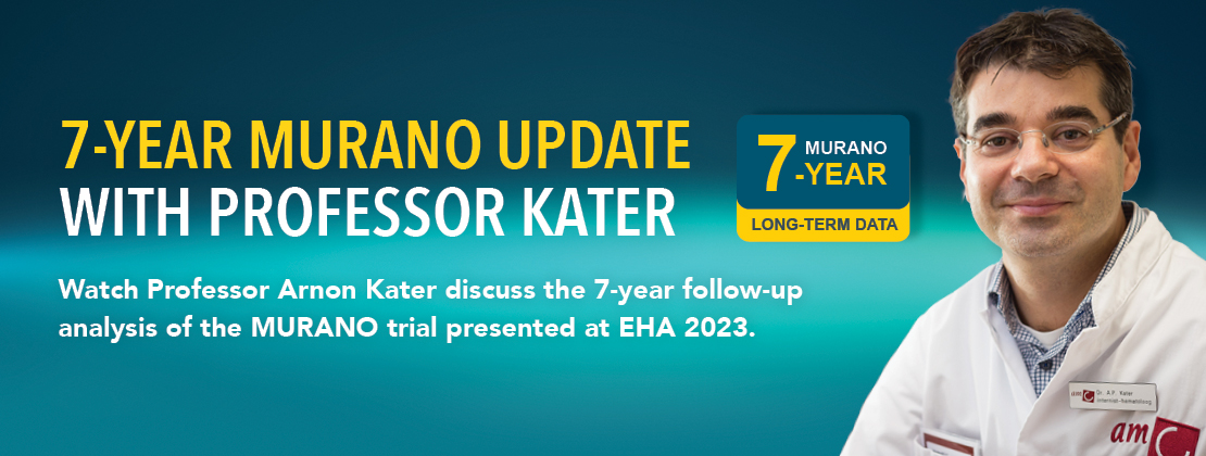 Watch Professor Arnon Kater discuss the 7-year follow-up analysis of the MURANO trial presented at EHA 2023, including the retreatment subgroup.