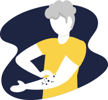 illustrazione sintomi della dermatite atopica