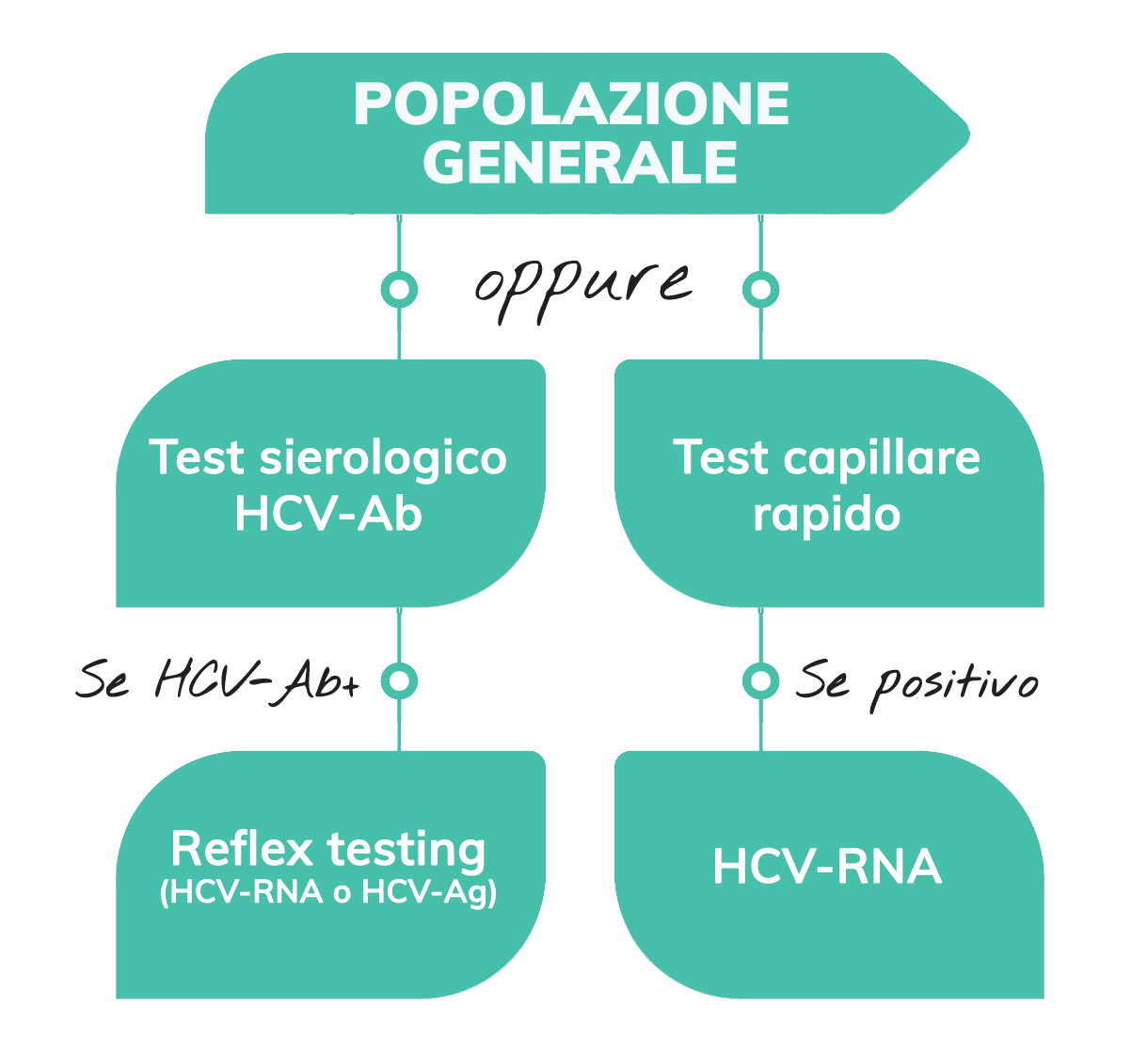 schema dei test previsti per la popolazione generale