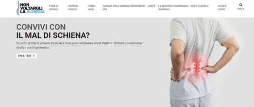 schermata sito non voltargli la schiena