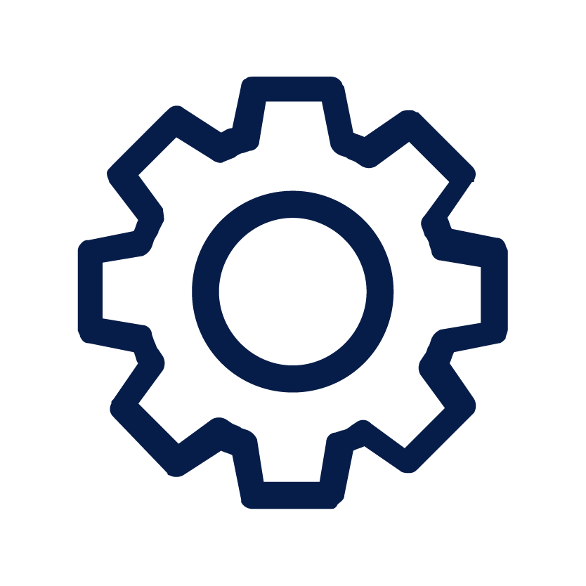 gearwheel in blue lines