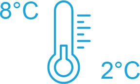 Förvaras i kylskåp (2-8 grader C)