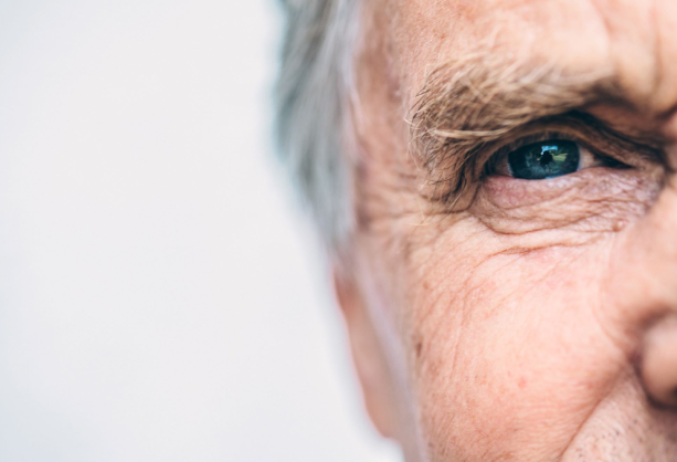 older man eye close-up